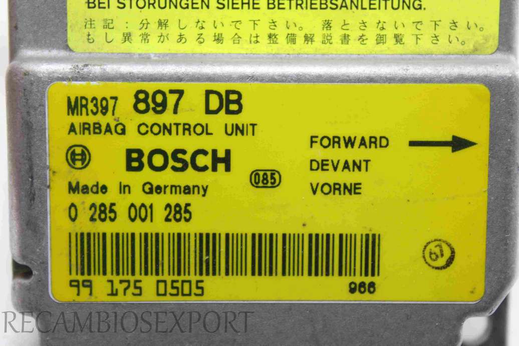 Centralita de airbag Mitsubishi Carisma MR397897DB MR397897 DB MR397 897 DB Bosch 0285001285 0285001285 - foto 2