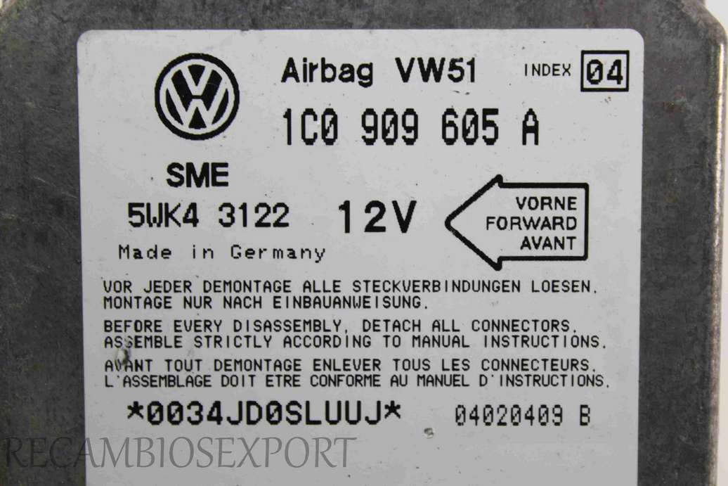 Centralita airbag VW Golf Bora Seat Leon - foto 2