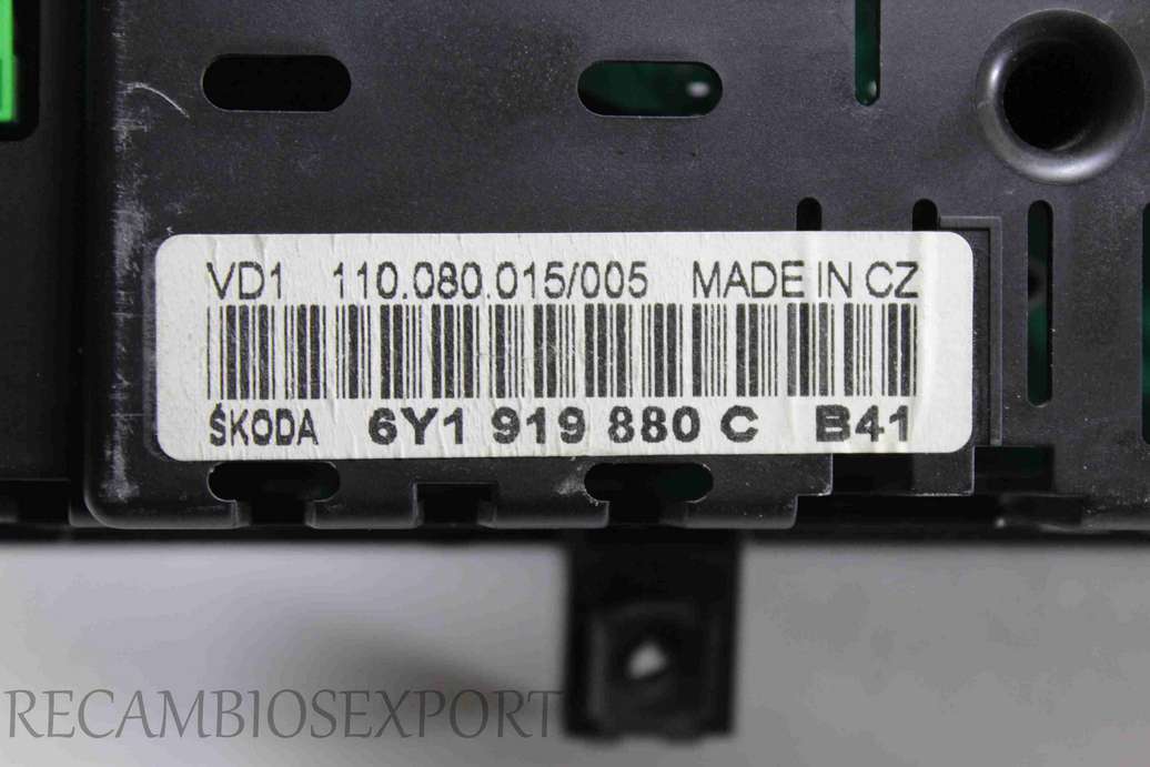 Cuadro de instrumentos Skoda Fabia 6Y1919880C 6Y1 919 880 C 110080015005 110.080.015/005 - foto 2