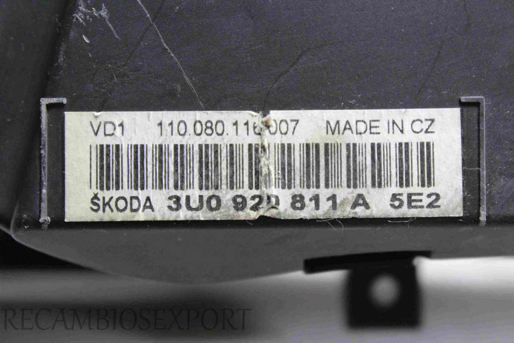 Cuadro de instrumentos Skoda Superb 3U0920811A 3U0 920 811 A 110080116007 110.080.116 007 - foto 2