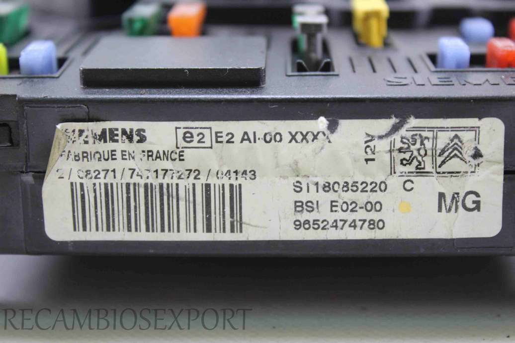 Caja de fusibles Peugeot 206 9652474780 Siemens S118085220C S118085220 C MG - foto 2