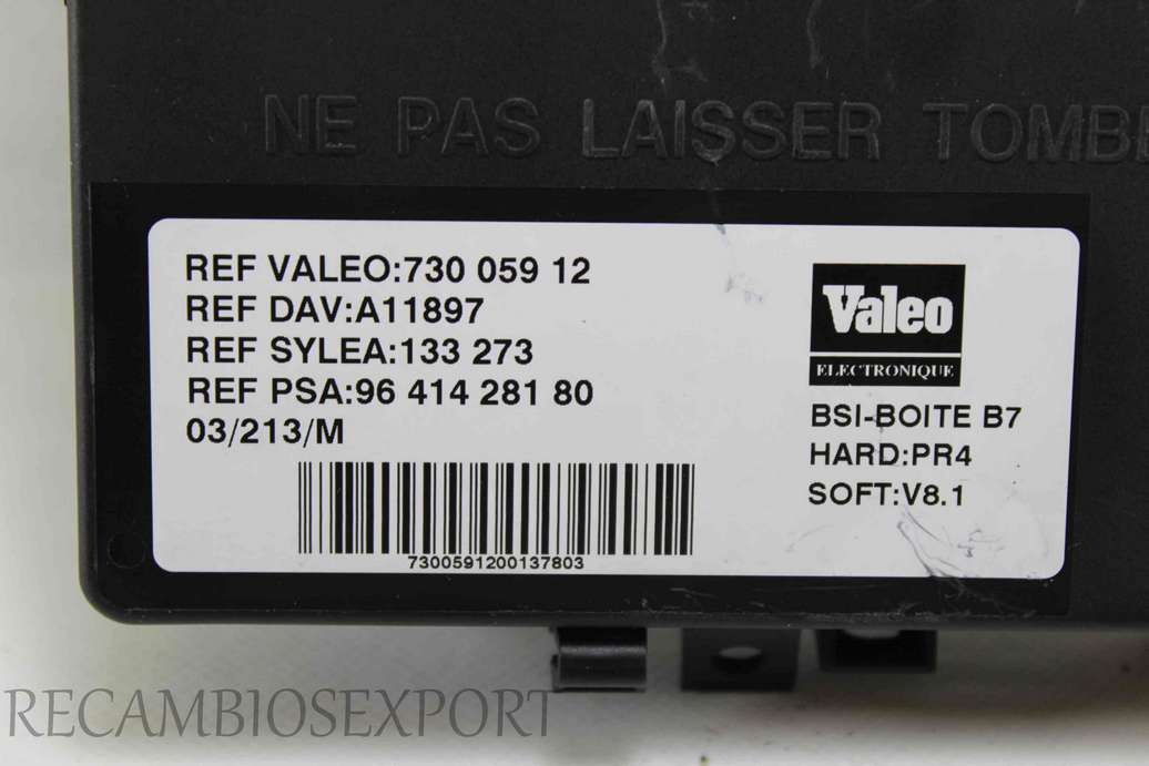 Caja de fusibles BSI  Citroen Picasso 9641428180 96 414 281 80  VALEO 73005912 730 059 12 - foto 2