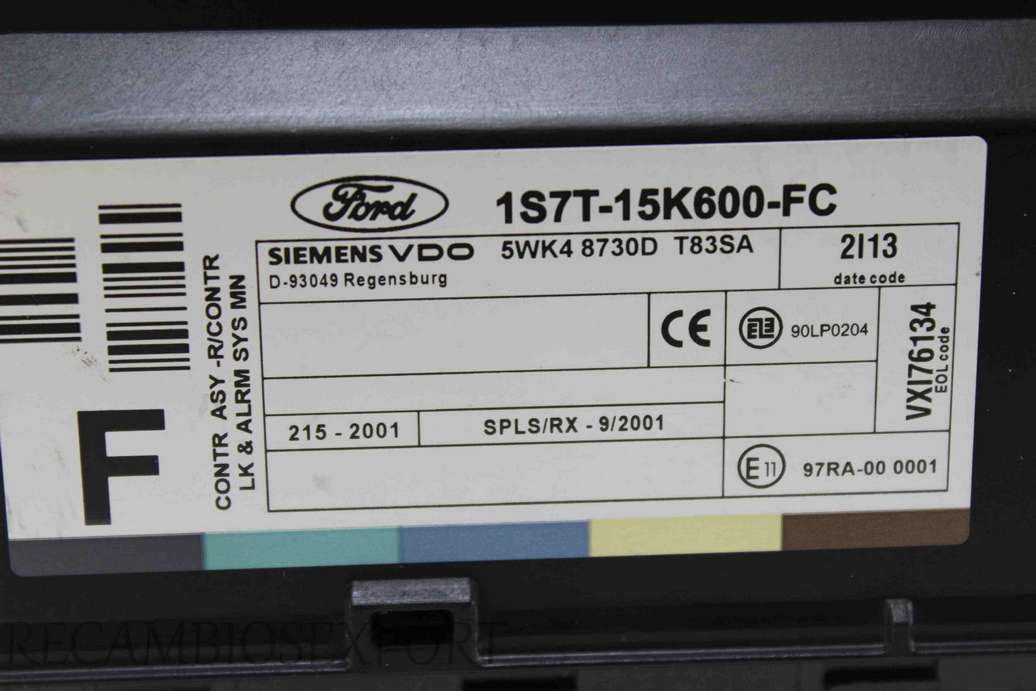Centralita confort ford focus 1s7t15k600fc 1s7t-15k600-fc siemens vdo 5wk48730D 5wk4 8730D - foto 2