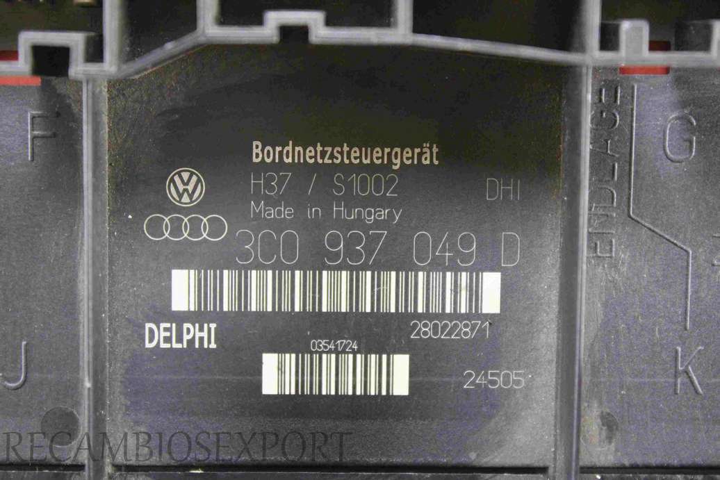 Caja de fusibles VW Caddy Golf V Passat Touran Tiguan 3C0937049D 3C0 937 049 D Delphi 28022871 - foto 2