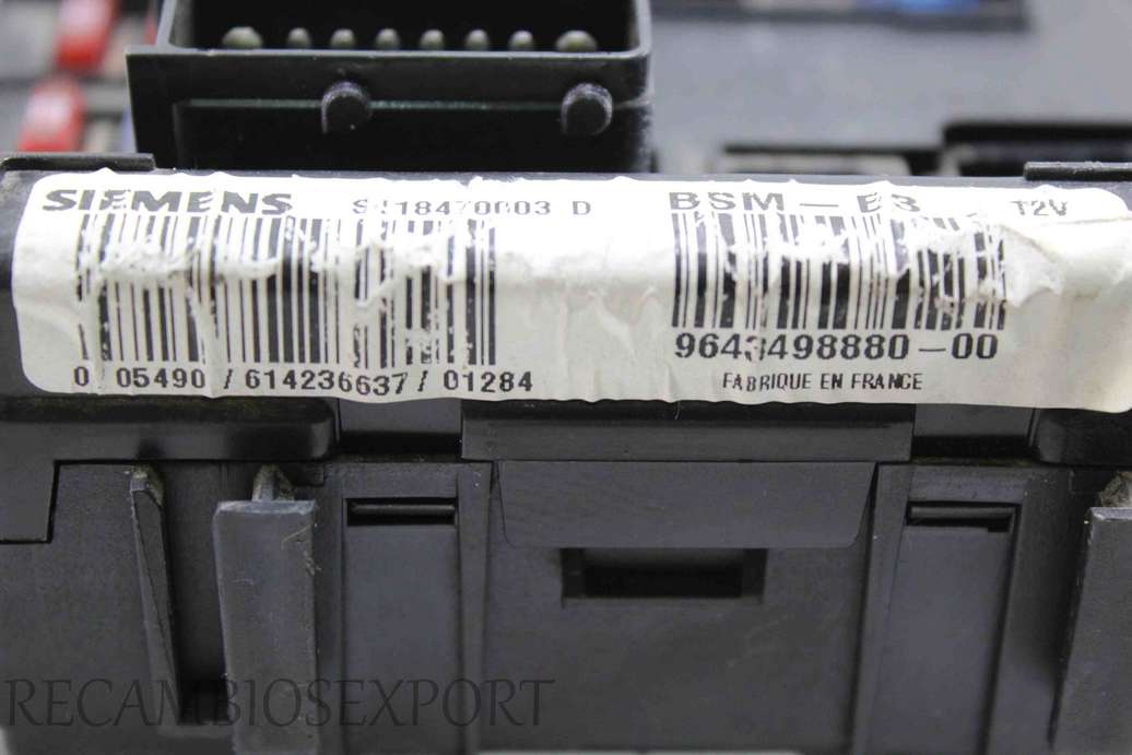 Caja de fusibles Peugeot 206 Citroen C2 C3 964349888000 9643498880-00 BSM-B3 Siemens S118470003D S118470003 D - foto 2