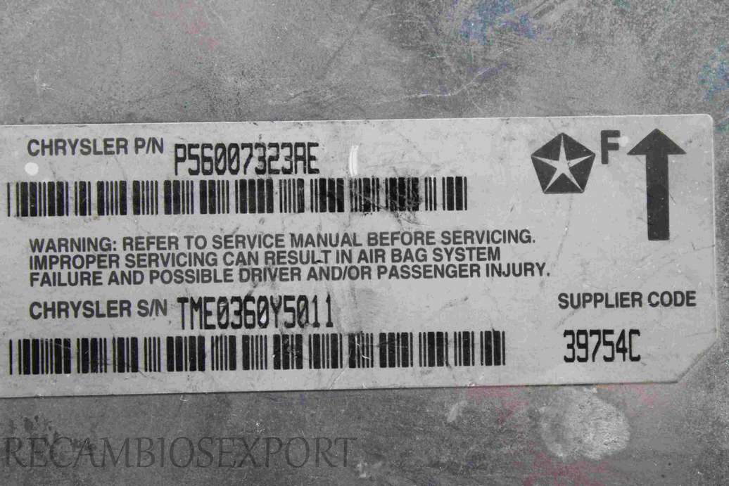 Centralita de airbag Jeep Cherokee P56007323AE TME0360Y5011 - foto 2