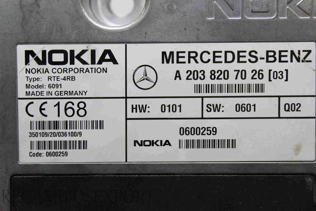 Centralita del motor Mercedes W203 W210 A2038207026 A 203 820 70 26 A203820702603 Nokia 0600259 - foto 2