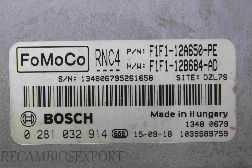 Centralita del motor Ford  F1F112A650PE F1F1-12A650-PE F1F112B684AD F1F1-12B684-AD 0281032914 0 281 032 914 1039S89759 - foto 2