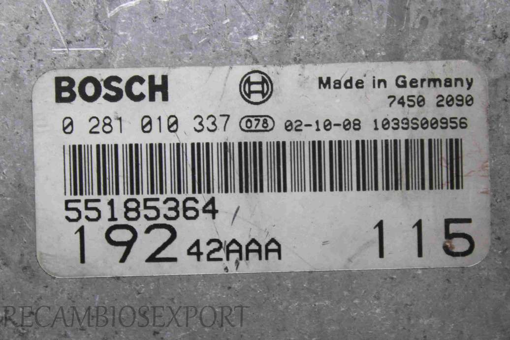 Centralita del motor Fiat Stilo 55185364 Bosch 0281010337 0 281 010 337 1039S00956 - foto 2