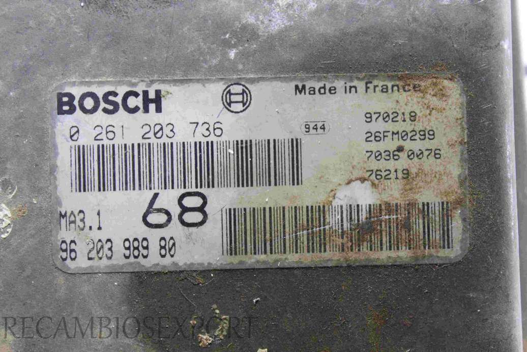 Centralita del motor Peugeot Citroen 9620398980 96 203 989 80 Bosch 0261203736 0 261 203 736 - foto 2