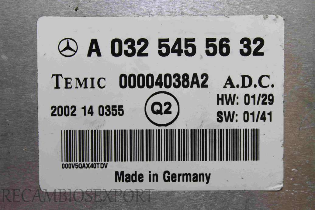 Centralita del motor Mercedes W211 W215 W230  A0325455632 A 032 545 56 32 Temic 00004038A2 Q2 - foto 2