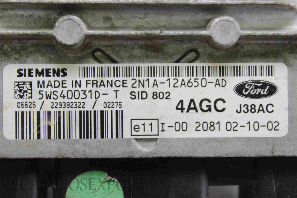Centralita del motor Ford Fusion Fiesta Focus 2N1A12A650AD 2N1A-12A650-AD Siemens 5WS40031D-T SID 802 - foto 2