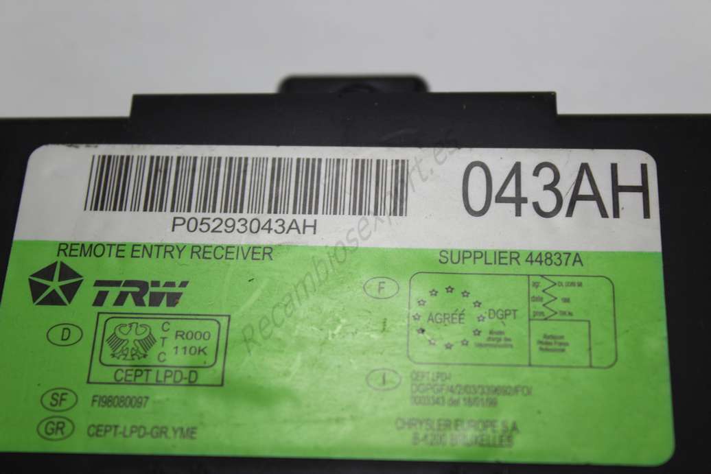 Modulo Unidad de control Chrysler PT Cruiser P05293043AH 043AH - foto 2