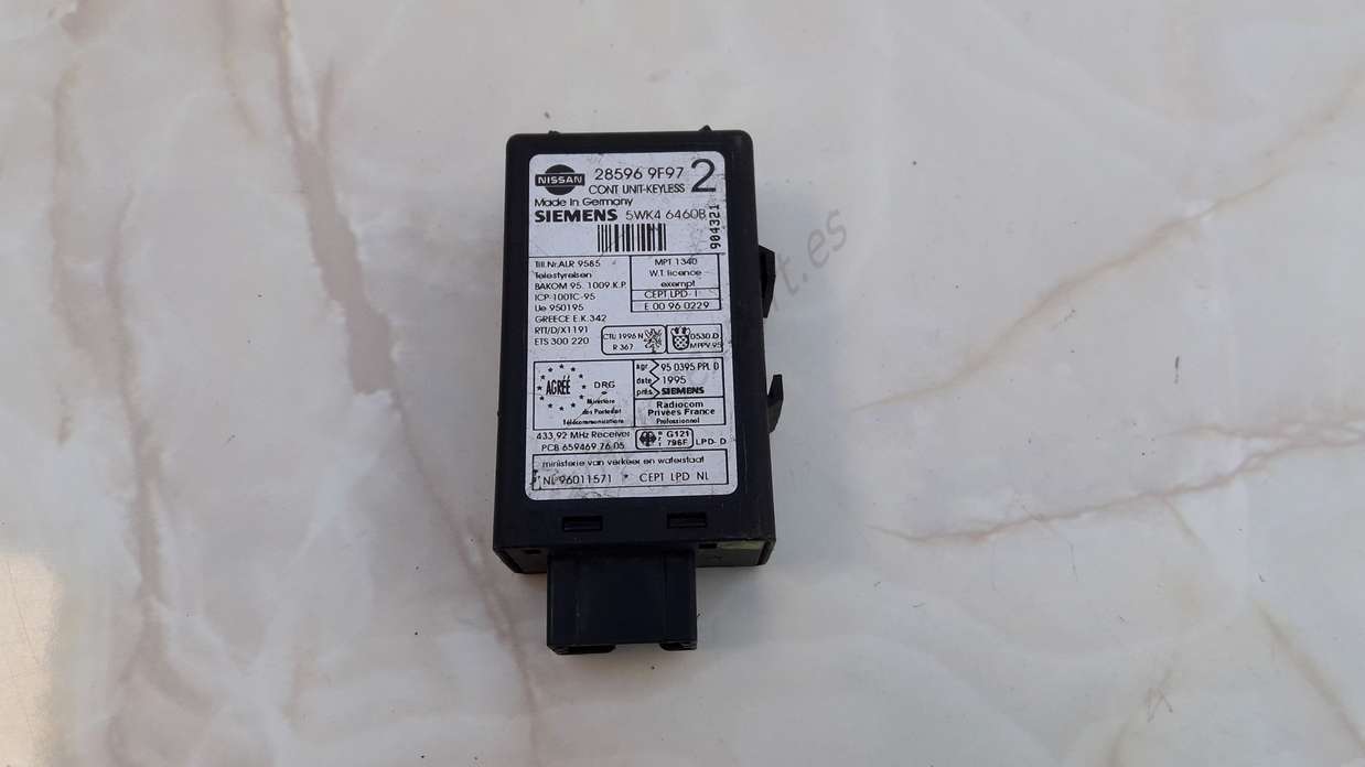 Modulo cierre centralizado nissan terrano 285969f972 28596 9f972 siemens 5wk46460b 5wk4 6460b - foto 1