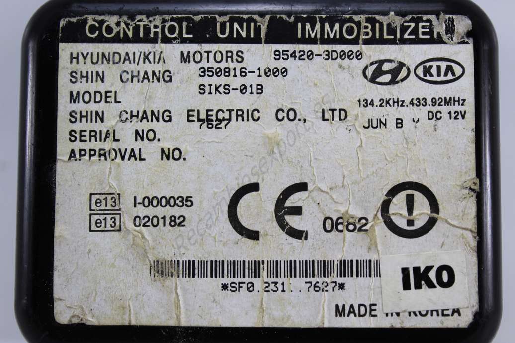 Modulo inmovilizador Hyundai Sonata 954203D000 95420-3D000 3508161000 350816-1000 - foto 2