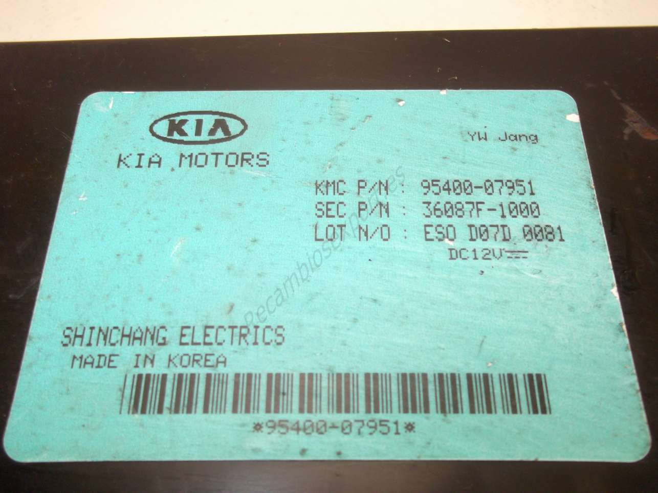 Módulo de control de la carrocería Kia Picanto 9540007951 95400-07951 36087F1000 36087F-1000 ESO D07D 0081 - foto 2