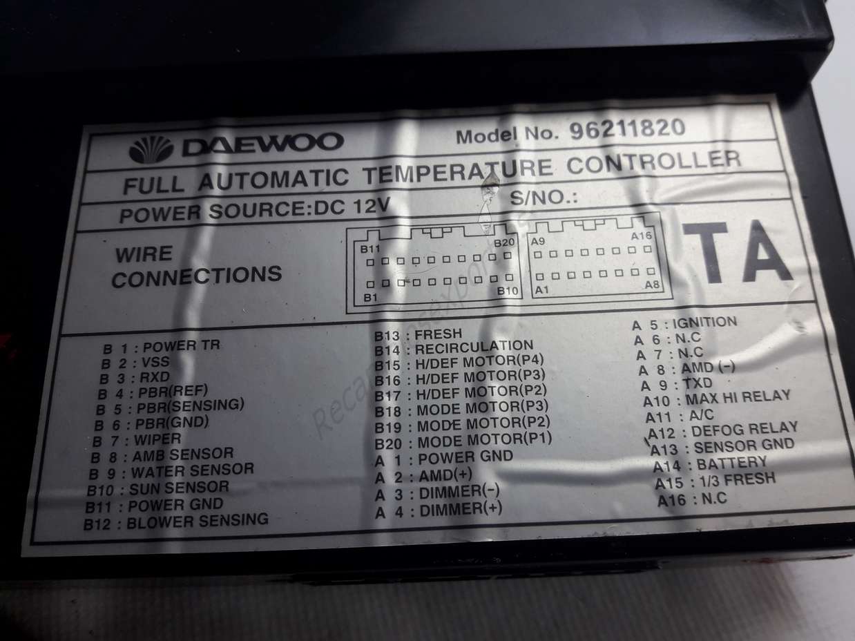 Panel de clima Daewoo Leganza TA96211820 TA-96211820 96211820 A971113515 - foto 3