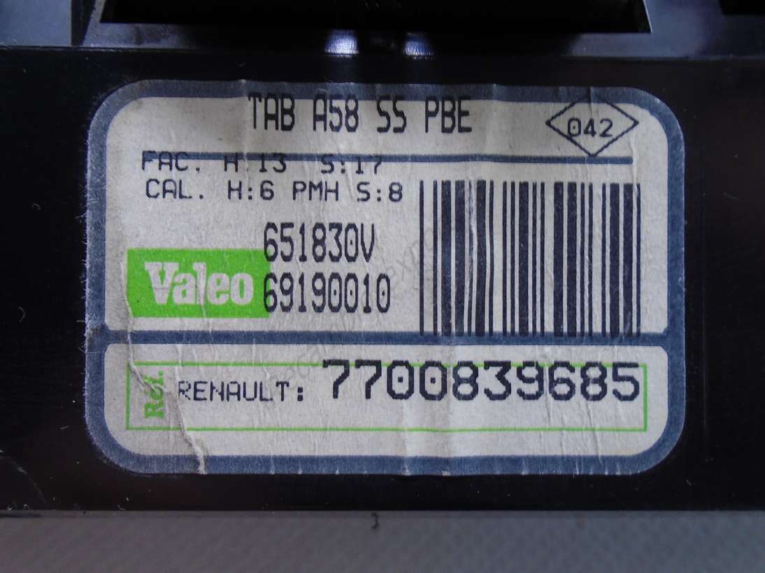 Panel de clima renault safrane 7700839685 valeo 651830v 69190010 tab a58ss pbe 69194010 216261721 - foto 2