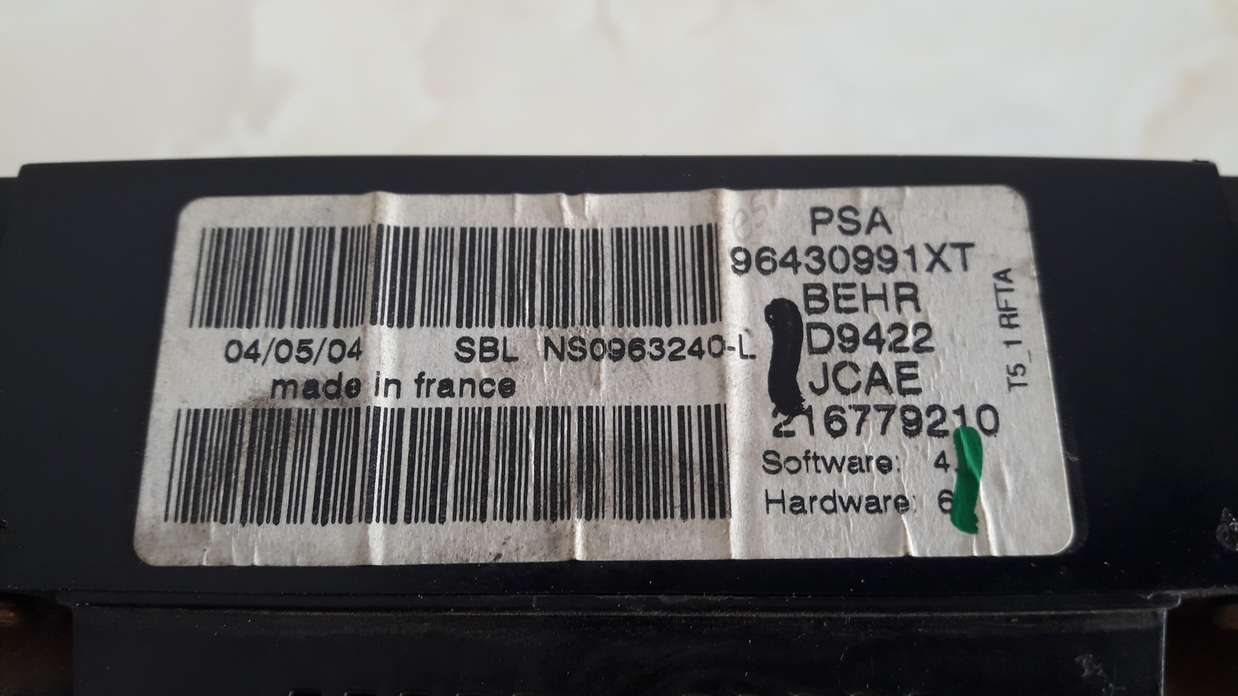 Panel de control clima PSA Peugeot 307 Citroen Xsara 96430991XT - foto 2