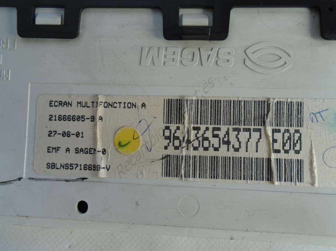 Pantalla del salpicadero Citroen Xsara 9643654377 E00 9643654377E00 - foto 2