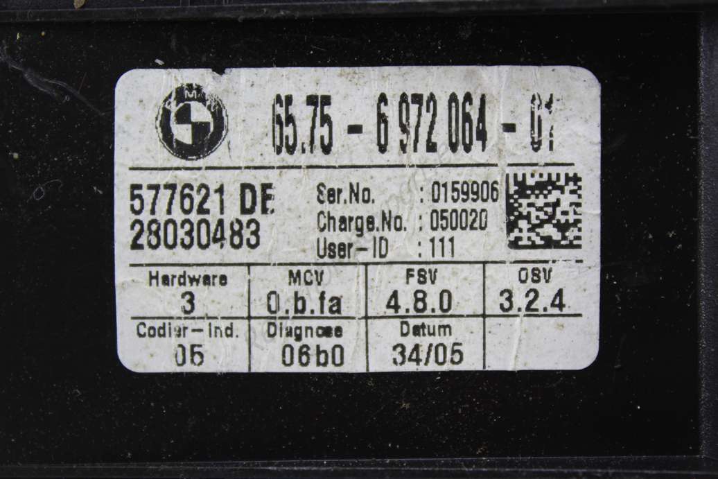 Sistema de alarma BMW E81 E84 E87 E88 E90 65756972064 65.75-6972064-01 6575697206401 28030483 - foto 2