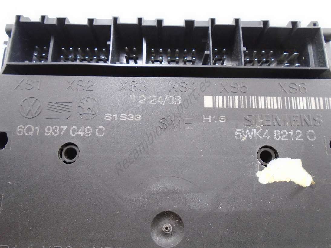 Unidad de control Seat Ibiza Skoda Fabia VW Volkswagen Polo 6Q1937049C  6Q1 937 049C 5WK48212C 5WK4 8212C - foto 2