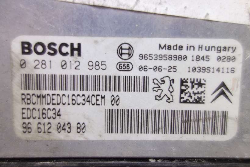 Centralita del motor Peugeot 207 Citroen C3 9661204380 96 612 043 80 Bosch 0281012985 0 281 012 985 EDC16C34 - foto 2