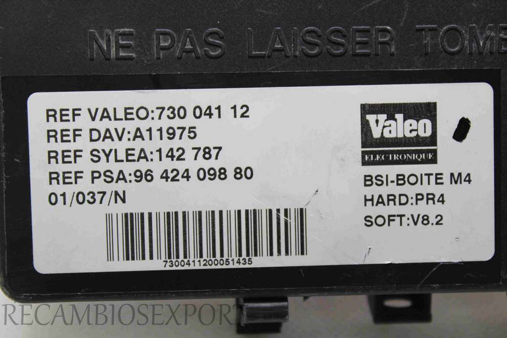 Caja de fusibles Peugeot Citroen 9642409880 96 424 098 80 Valeo 73004112 730 041 12 BSI-BOITE M4 - foto 2
