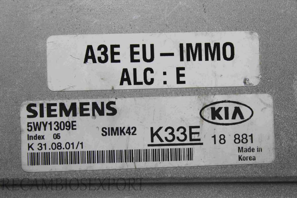 Centralita del motor Kia K33E18881 Siemens 5WY1309E - foto 2