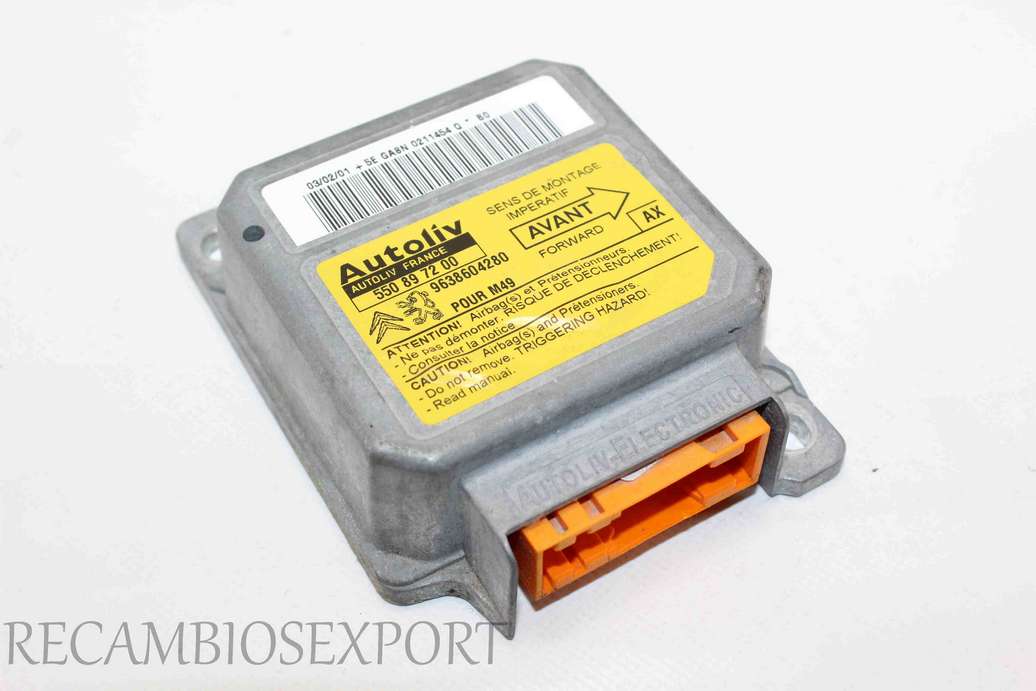 Centralita de airbag Peugeot Partner Citroen Berlingo 9638604280 AX Autoliv 550897200 550 89 72 00 - foto 1