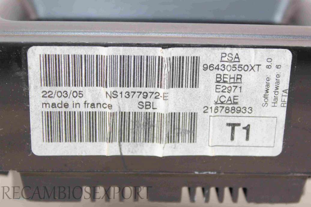 Panel de clima Peugeot 206 96430550XT NS1377972E NS1377972 E 216788933 Behr - foto 2