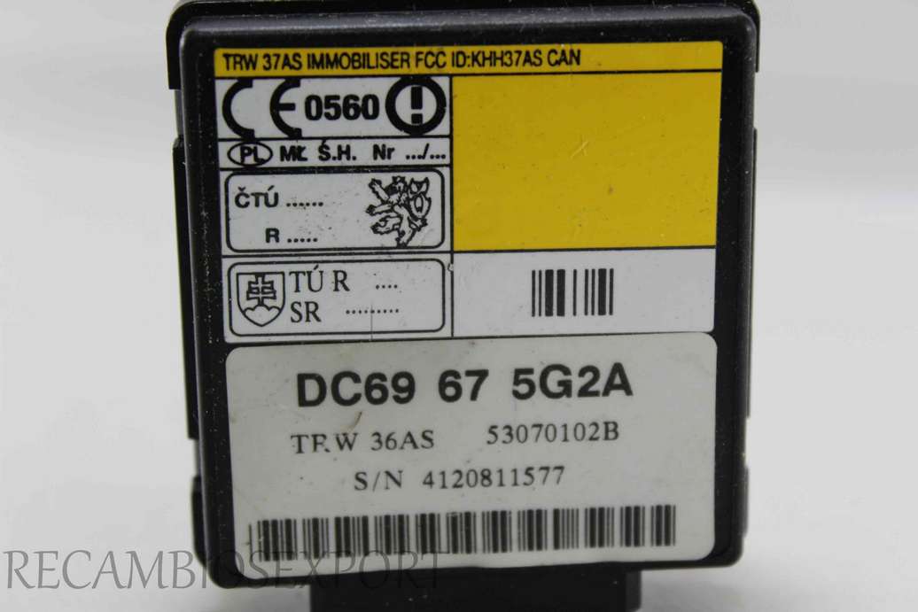 Modulo de control inmovilizador Mazda MPV 53070102B DC69675G2A DC69 67 5G2A - foto 2