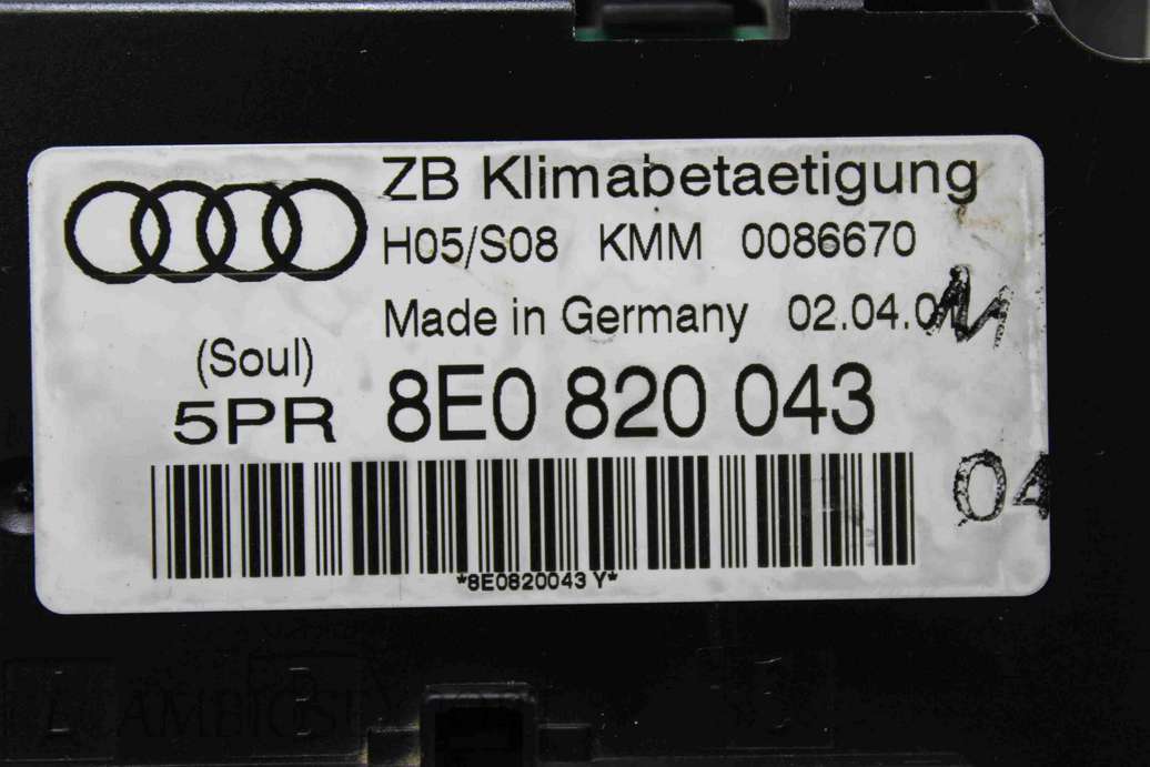 Panel de clima Audi A4 8E0820043 8E0 820 043 - foto 2