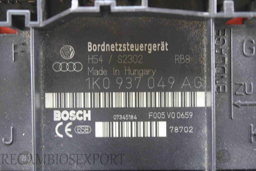 BSI Caja de fusibles VW Volkswagen Caddy 3C Golf 5 Jetta 1K0937049AG 1K0 937 049 AG Bosch F005V00659 F005 V0 0659 - foto 2