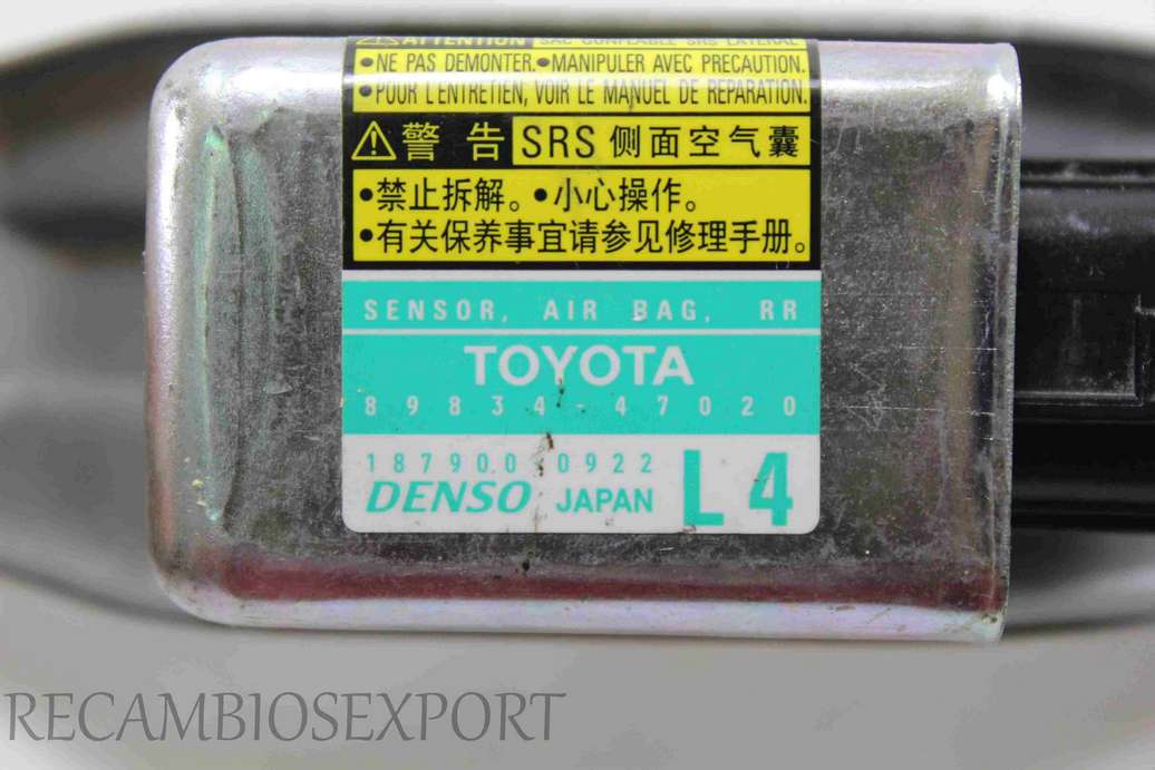 Sensor de airbag Toyota Prius 8983447020 89834-47020 1879000922 187900-0922 Denso - foto 2