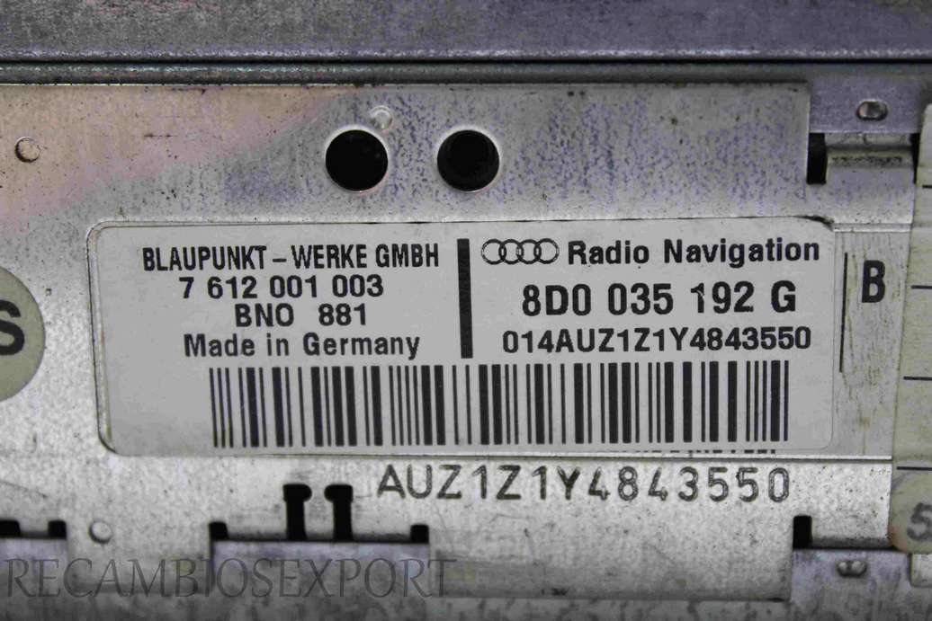 Sistema de navigacion AUDI A4 Avant 8D0035192G 8D0 035 192 G 8618842961 8 618 842 961 7612001003 7 612 001 003 - foto 4