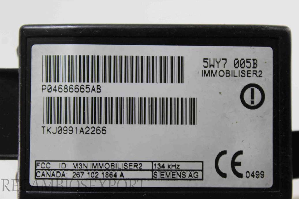 Centralita de inmovilizador Chrysler Voyager Jeep Grand Cherokee P04686665AB Siemens 5WY7005B 5WY7 005B 4685330AB TKJ0991A2266 - foto 3