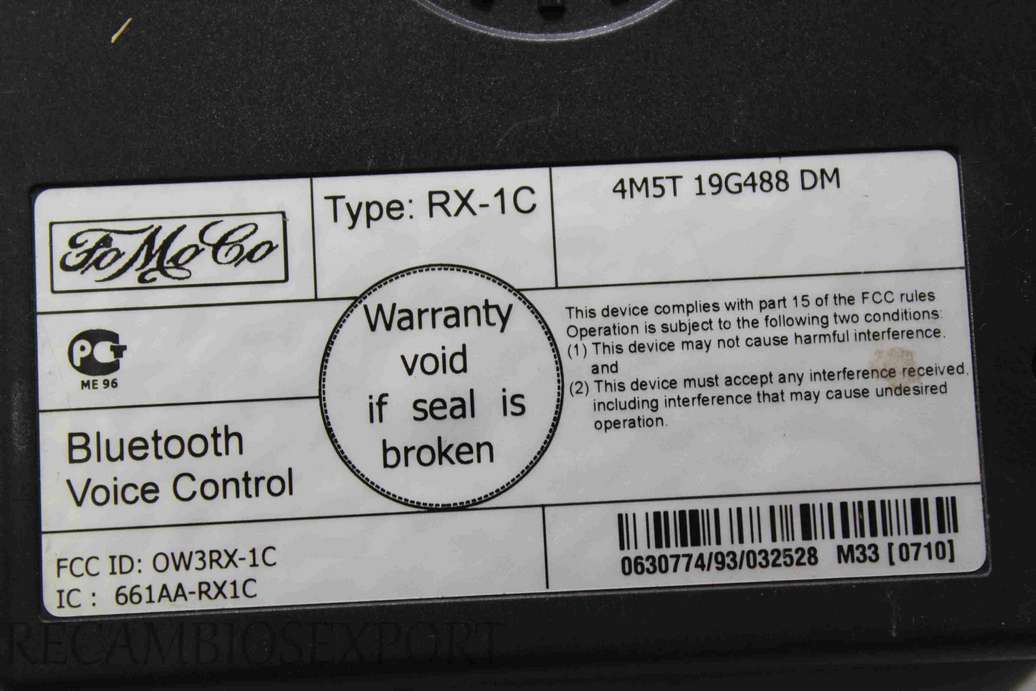 Modulo bluetooth teléfono Nokia Ford Focus 4M5T19G488DM 4M5T 19G488 DM PQ0289155 661AARX1C 661AA-RX1C - foto 3