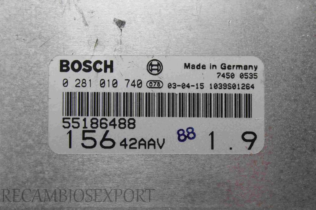 Centralita del motor Alfa Romeo 156 55186488 Bosch 0281010740 0 281 010 740 15642AAV 1039S01264 - foto 2