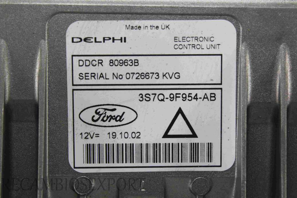 Centralita del motor Ford Mondeo 3S7Q9F954AB 3S7Q-9F954-AB DDCR80963B DDCR 80963B Delphi - foto 2