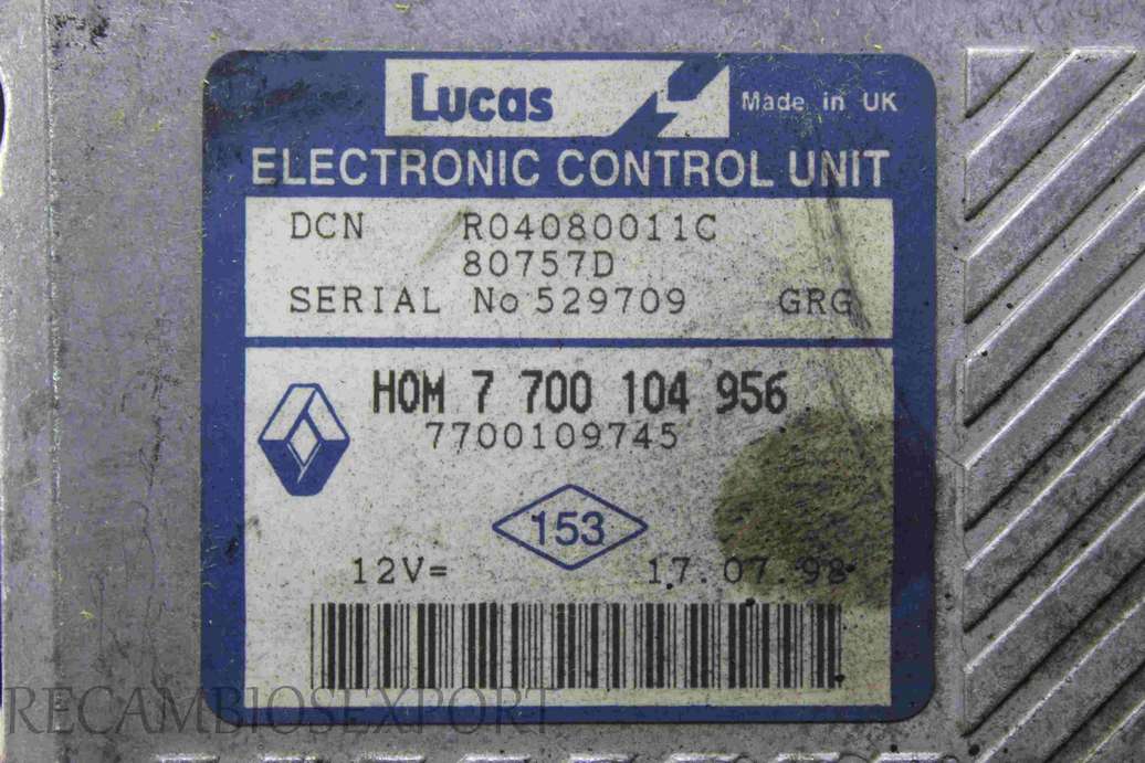 Centralita del motor Renault Megane HOM7700104956 HOM 7 700 104 956 7700104956 7700109745 R04080011C - foto 2