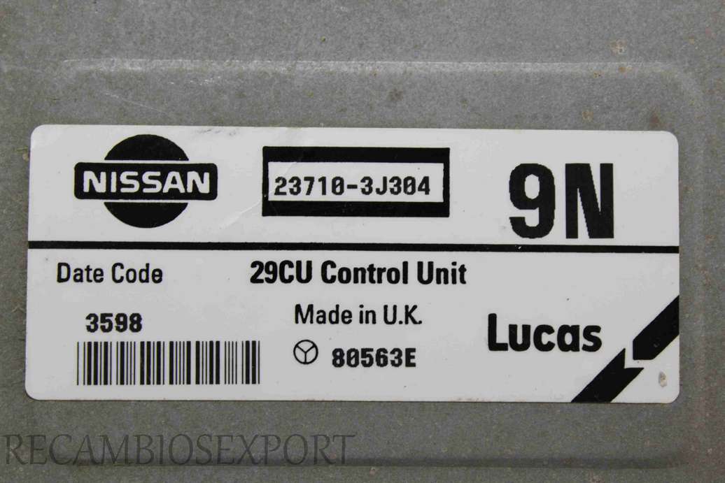 Centralita del motor Nissan Primera 237103J304 23710 3J304 9N 39CU Control Unit Lucas 80563E - foto 2