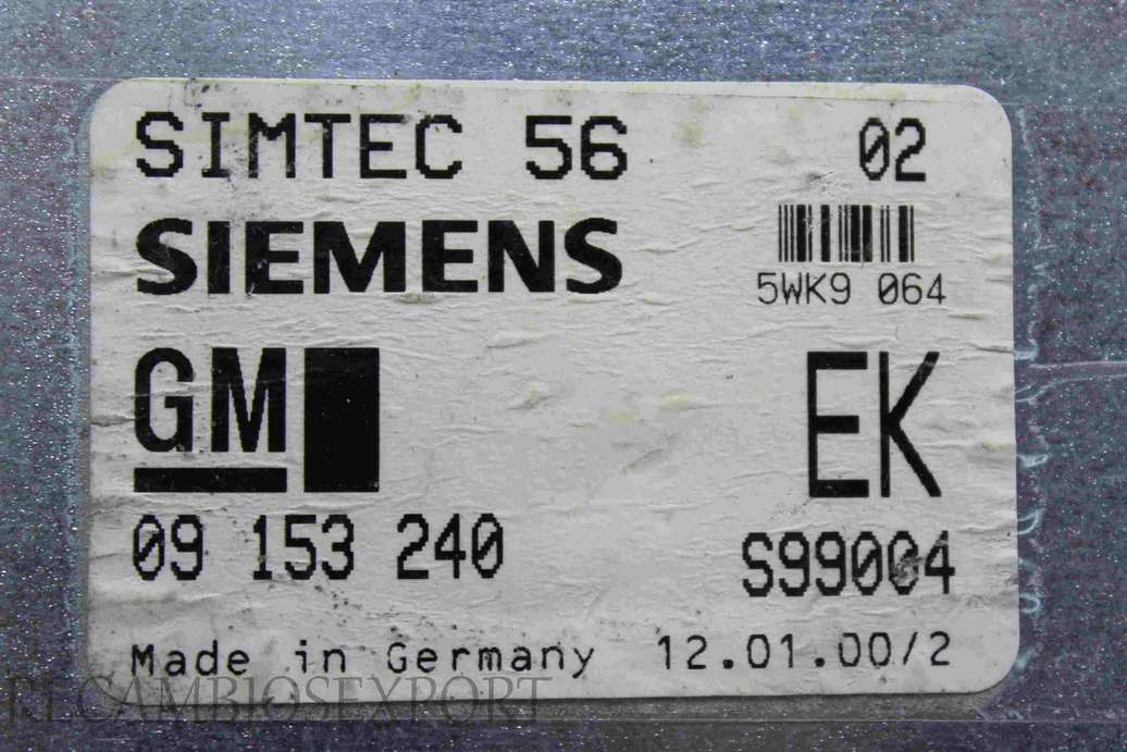 Centralita del motor Opel Vectra 09153240 09 153 240 Simtec 56 EK Siemens 5WK9064 5WK 9064 - foto 2