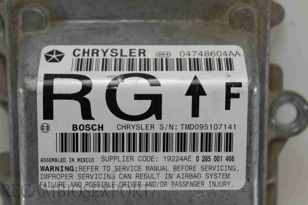 Centralita de airbag Chrysler Voyager 04748604AA Bosch 0285001466 0 285 001 466 - foto 2