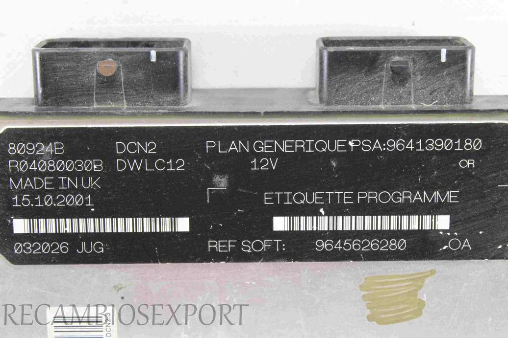 Centralita Peugeot Citroen 9645626280 9641390180 R04080030B 80924B - foto 2