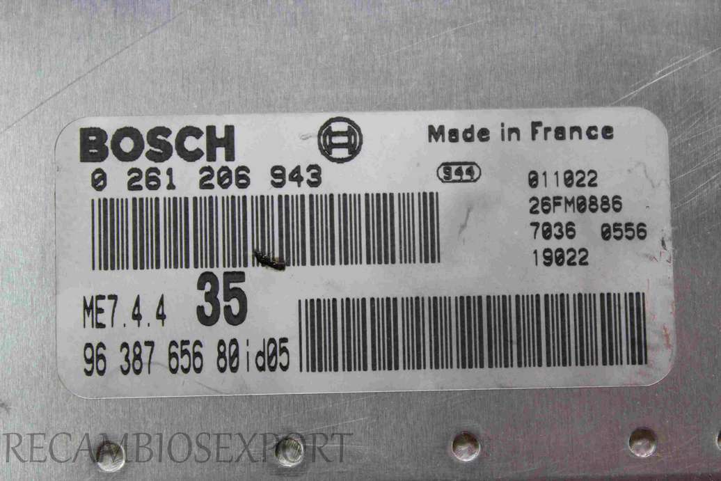 Centralita del motor Peugeot 307 9638765680 9638765680id05 96 387 656 80 id05 Bosch 0261206943 0 261 206 943 - foto 2