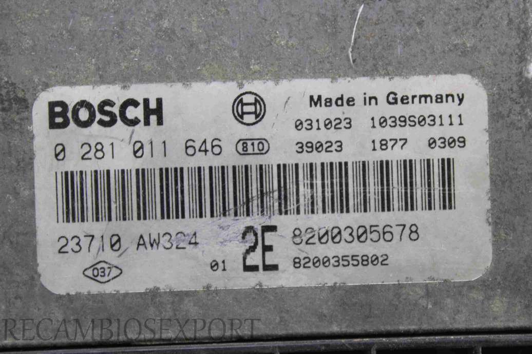 Centralita del motor Renault Scenic Megane 8200305678 8200355802 BOSCH 0281011646 0 281 011 646 - foto 2