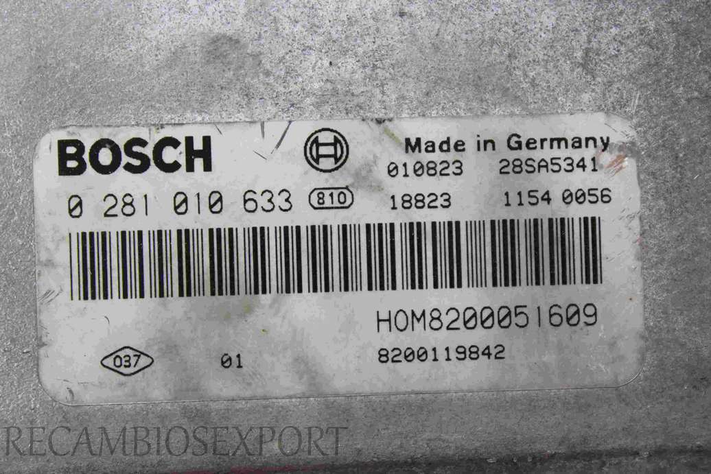 Centralita del motor Renault Trafic HOM8200051609 8200051609 8200119842 Bosch 0281010633 0 281 010 633 - foto 2