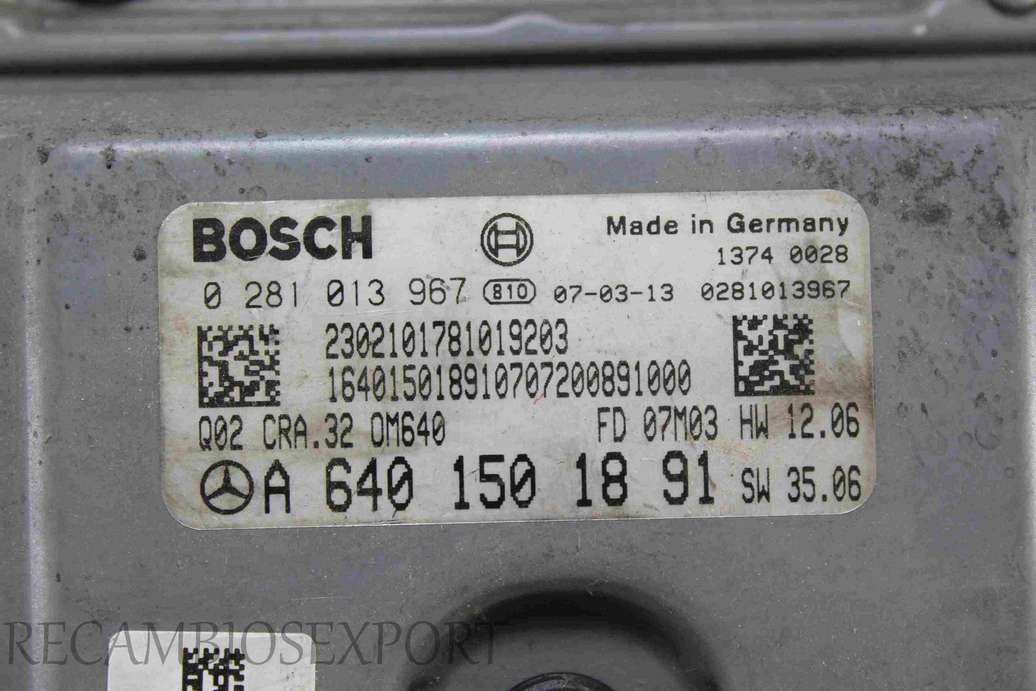 Centralita del motor Mercedes W245 A6401501891 A 640 150 18 91 Bosch 0281013967 0 281 013 967 - foto 2