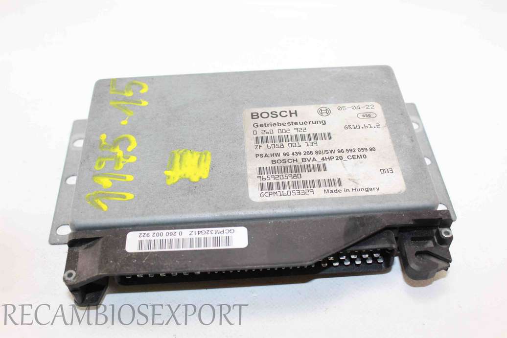 Centralita del motor Peugeot 407 9659205980 9643926680 96 439 266 80 9659205980 96 592 059 80 Bosch 0260002922 0 260 002 922 - foto 1
